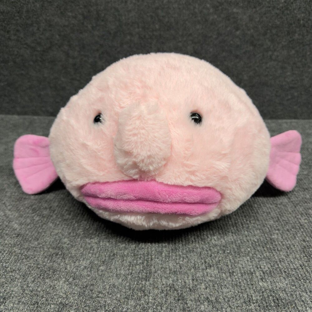 RARE Build A Bear Blob Fish Plush Online Exclusive HTF Stuffed Animal Pink CLEAN